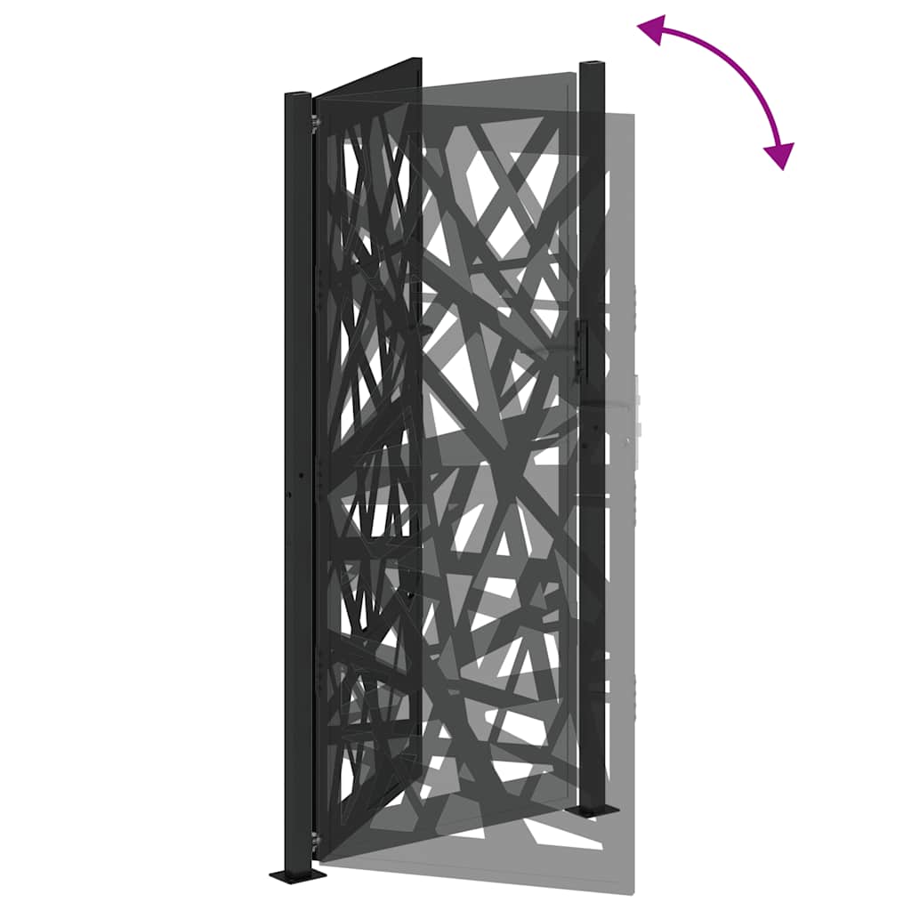 Garden Gate Black 100x200 cm Steel Light Design