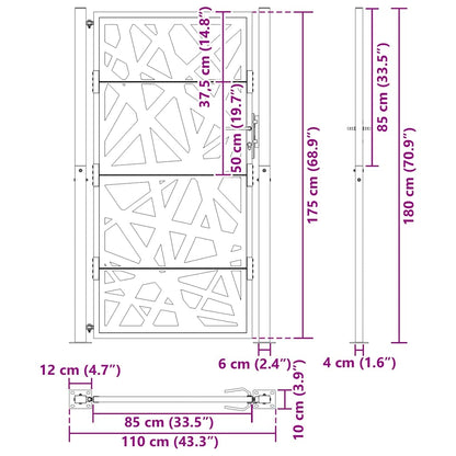 Garden Gate 100x175 cm Weathering Steel Light Design