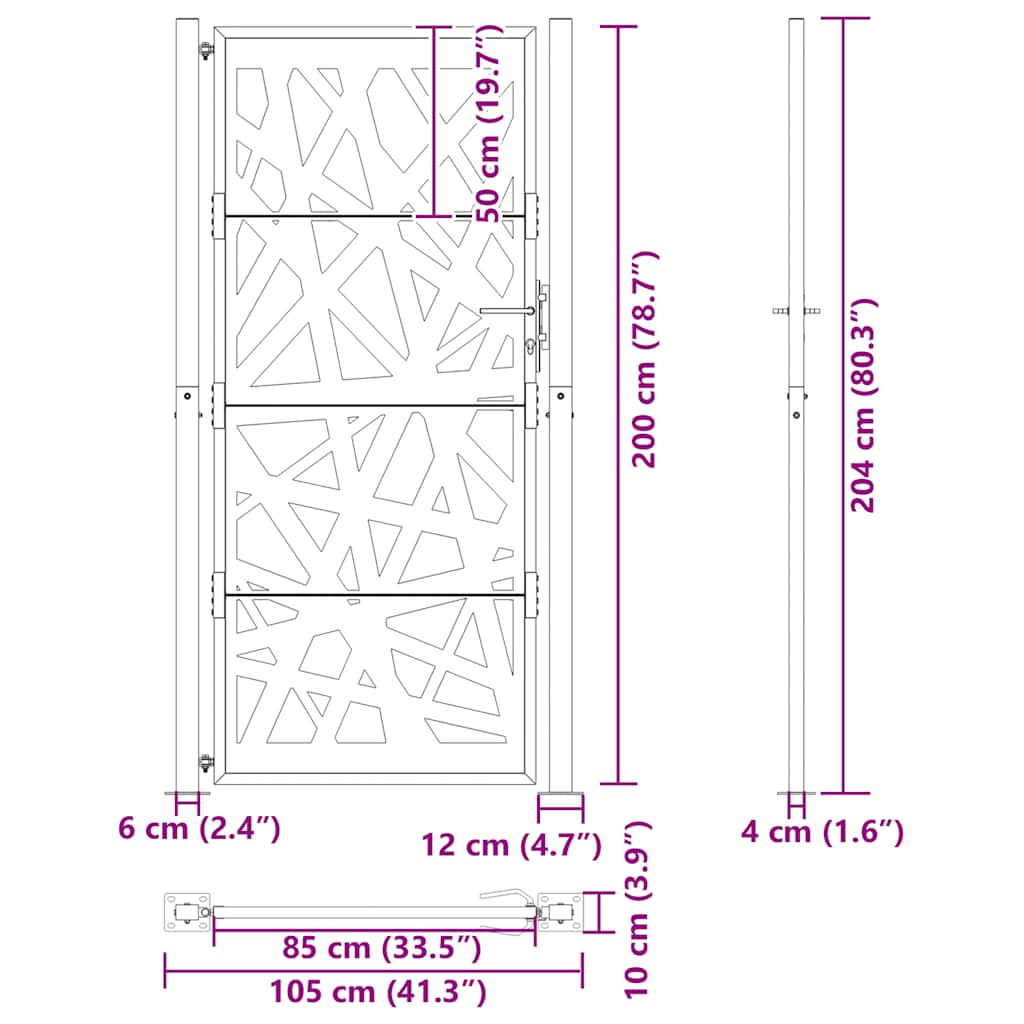 Garden Gate 100x200 cm Weathering Steel Light Design