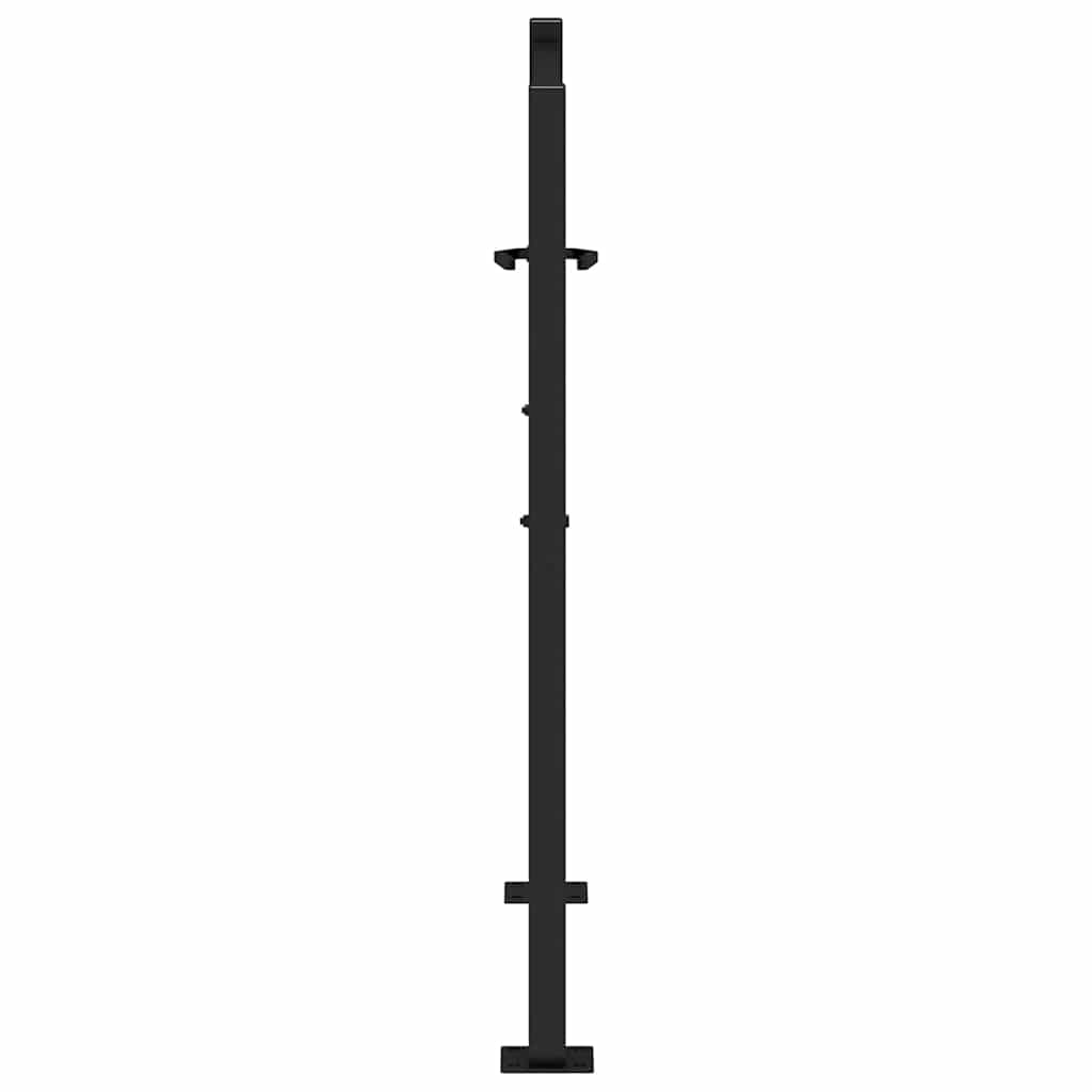 Garden Gate Black 100x100 cm Steel Leaf Design