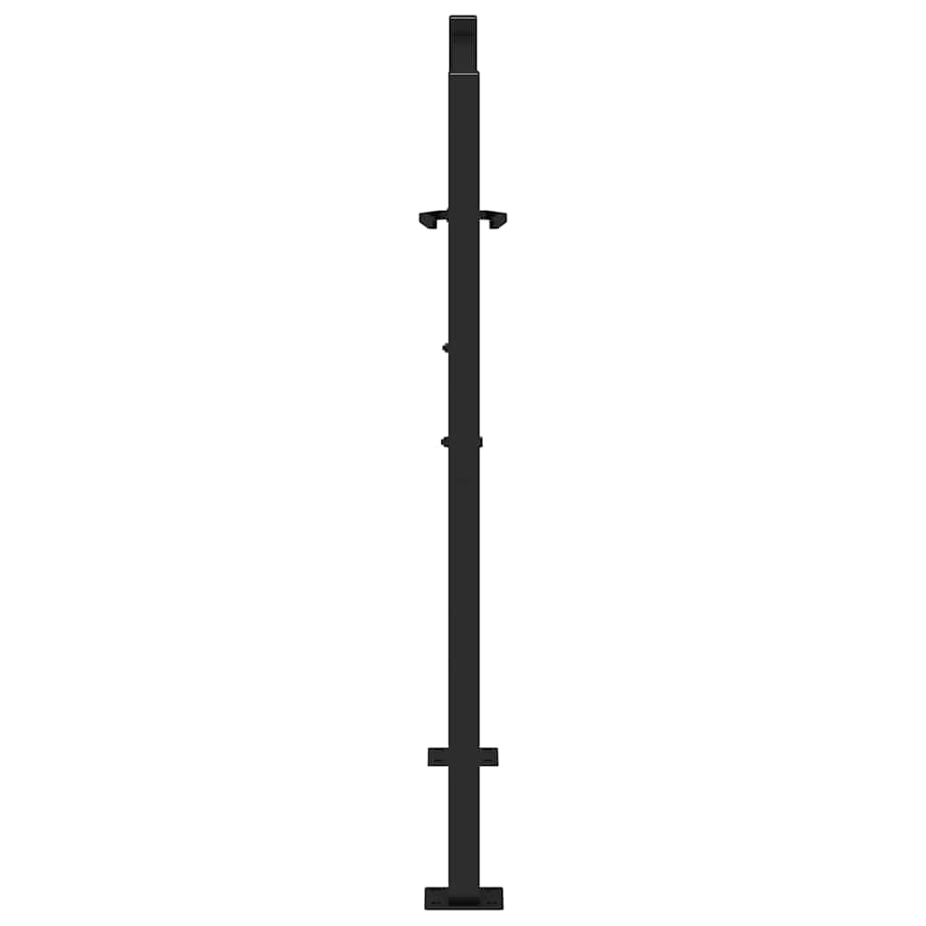 Garden Gate Black 100x100 cm Steel Leaf Design