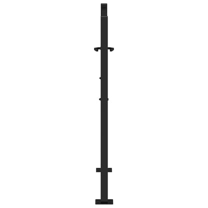 Garden Gate Black 100x100 cm Steel Leaf Design