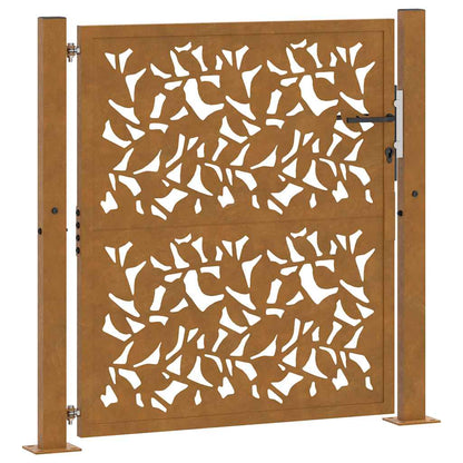 Garden Gate 100x100 cm Weathering Steel Leaf Design