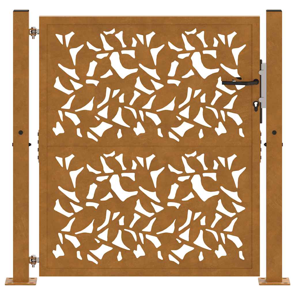 Garden Gate 100x100 cm Weathering Steel Leaf Design
