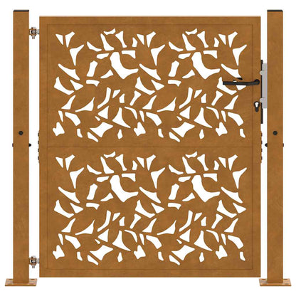 Garden Gate 100x100 cm Weathering Steel Leaf Design