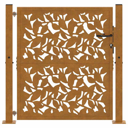 Garden Gate 100x100 cm Weathering Steel Leaf Design