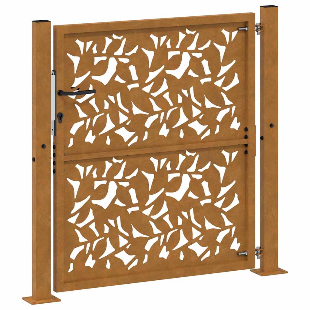 Garden Gate 100x100 cm Weathering Steel Leaf Design