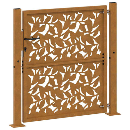 Garden Gate 100x100 cm Weathering Steel Leaf Design