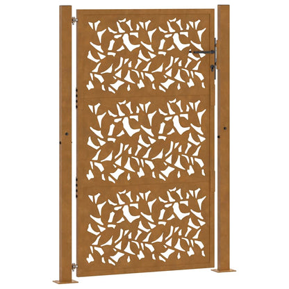Garden Gate 100x125 cm Weathering Steel Leaf Design