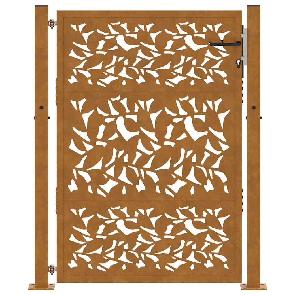 Garden Gate 100x125 cm Weathering Steel Leaf Design