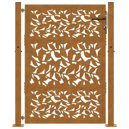 Garden Gate 100x125 cm Weathering Steel Leaf Design