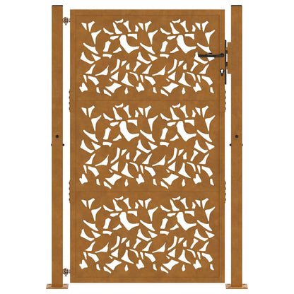 Garden Gate 100x125 cm Weathering Steel Leaf Design