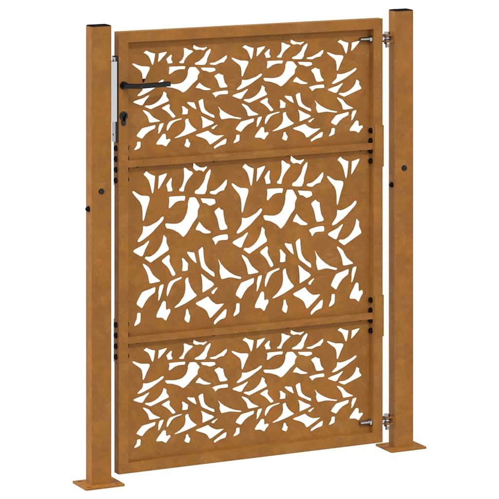 Garden Gate 100x125 cm Weathering Steel Leaf Design