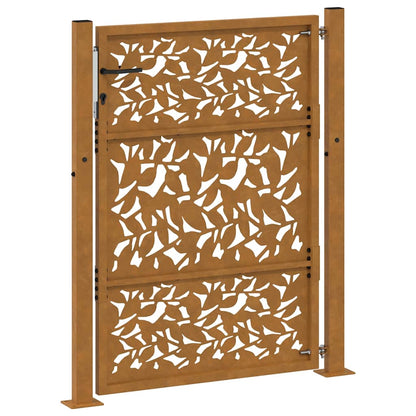 Garden Gate 100x125 cm Weathering Steel Leaf Design