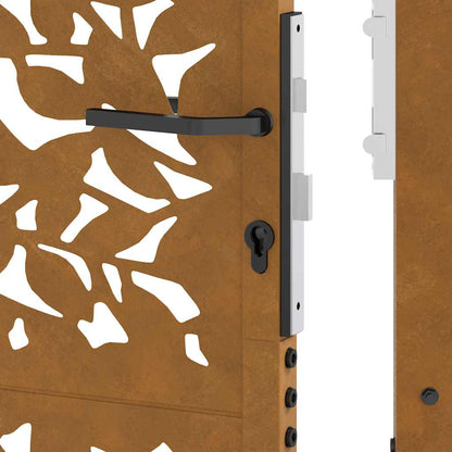 Garden Gate 100x125 cm Weathering Steel Leaf Design