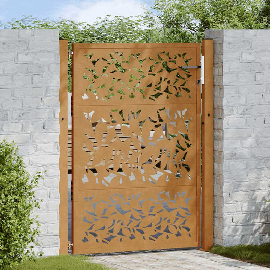 Garden Gate 100x125 cm Weathering Steel Leaf Design