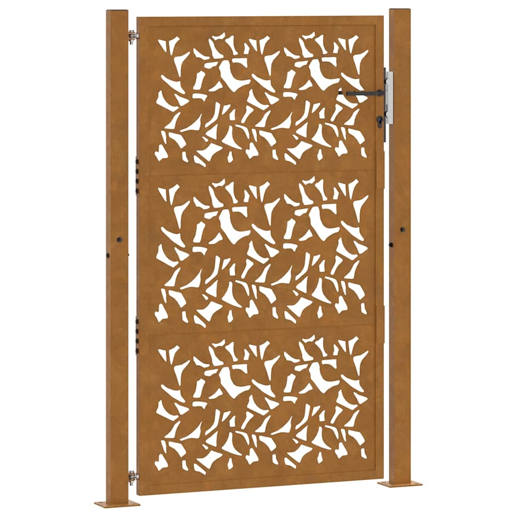 Garden Gate 100x150 cm Weathering Steel Leaf Design