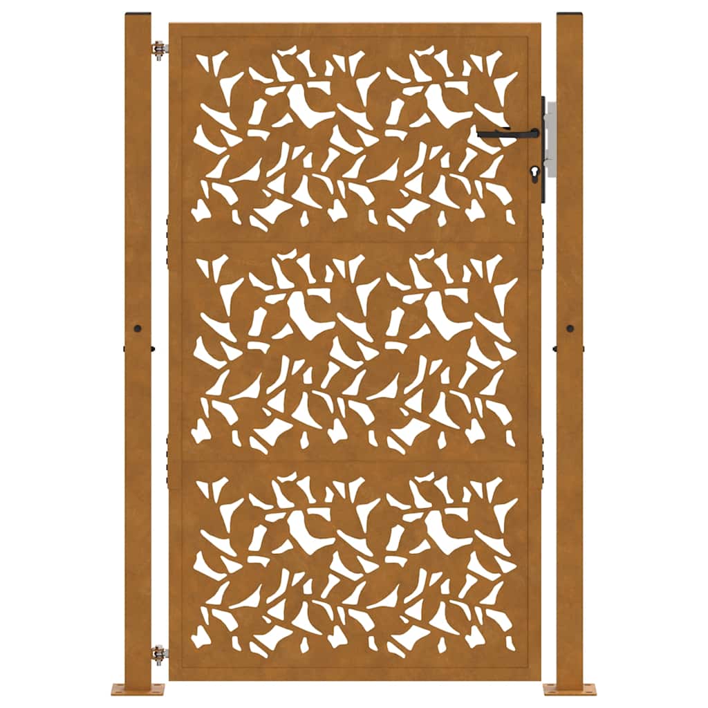 Garden Gate 100x150 cm Weathering Steel Leaf Design
