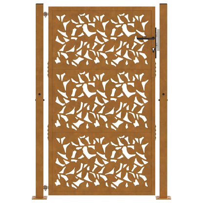 Garden Gate 100x150 cm Weathering Steel Leaf Design