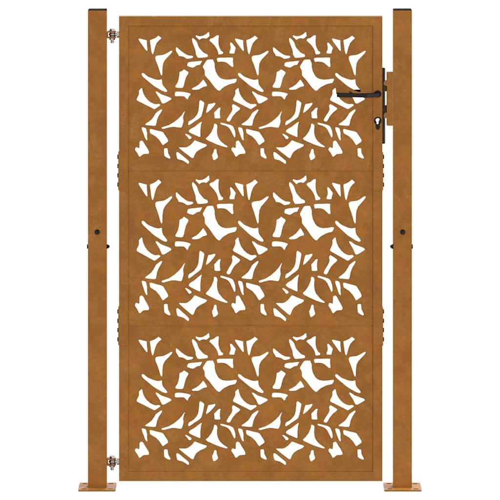 Garden Gate 100x150 cm Weathering Steel Leaf Design