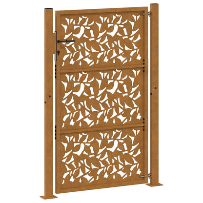 Garden Gate 100x150 cm Weathering Steel Leaf Design