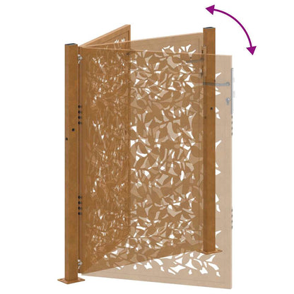 Garden Gate 100x150 cm Weathering Steel Leaf Design