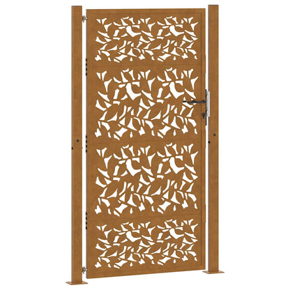 Garden Gate 100x175 cm Weathering Steel Leaf Design