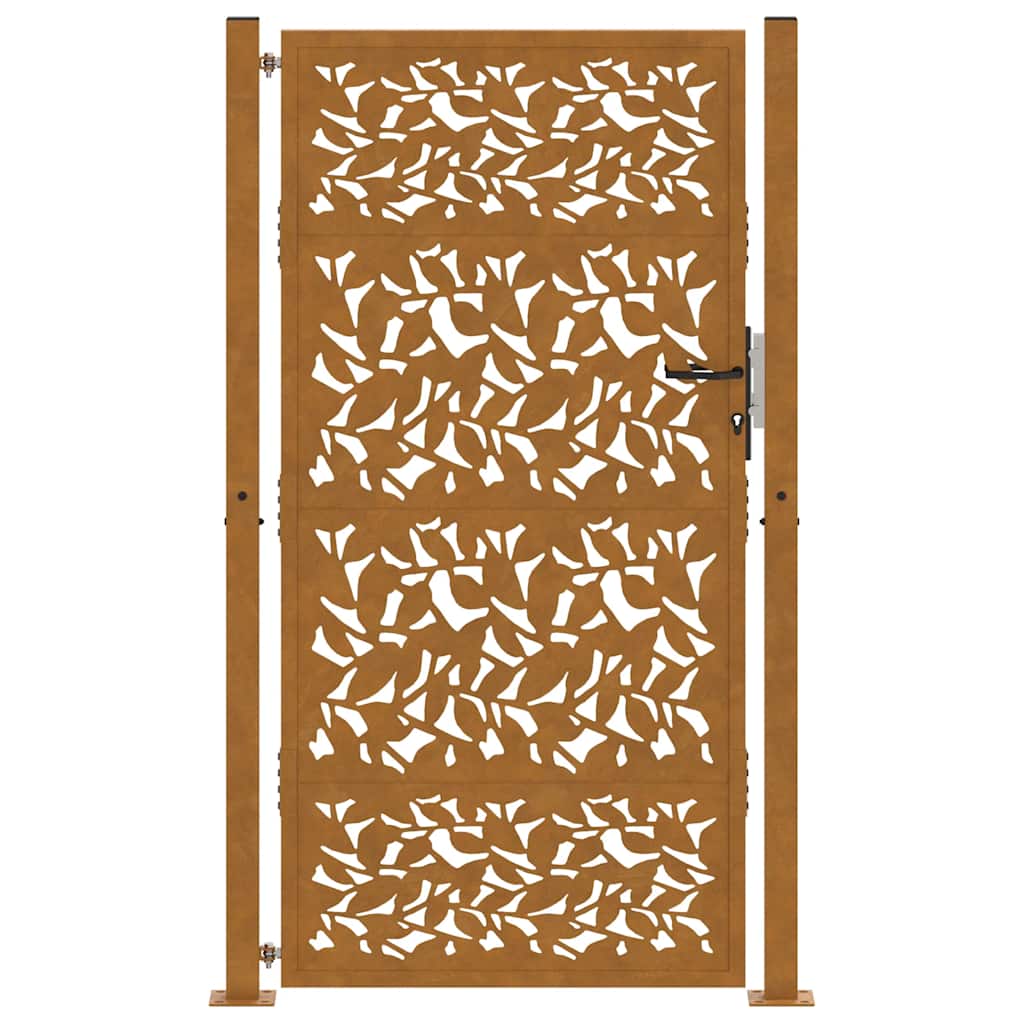 Garden Gate 100x175 cm Weathering Steel Leaf Design