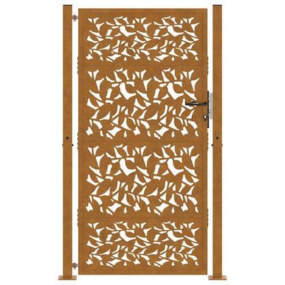 Garden Gate 100x175 cm Weathering Steel Leaf Design