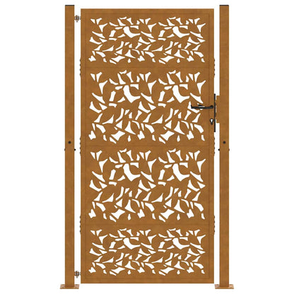 Garden Gate 100x175 cm Weathering Steel Leaf Design