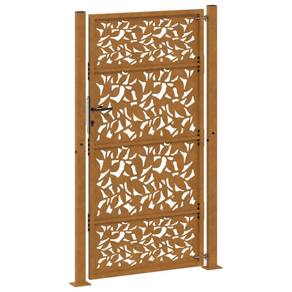 Garden Gate 100x175 cm Weathering Steel Leaf Design