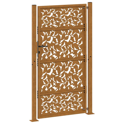 Garden Gate 100x175 cm Weathering Steel Leaf Design