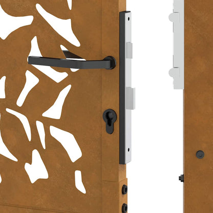 Garden Gate 100x175 cm Weathering Steel Leaf Design