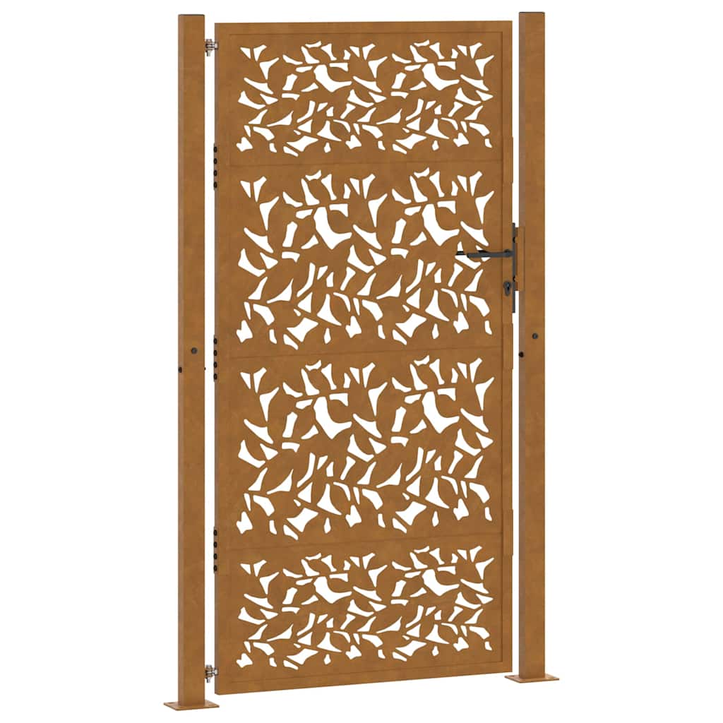Garden Gate 100x200 cm Weathering Steel Leaf Design