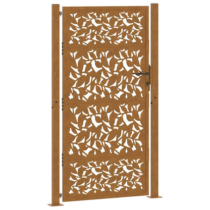 Garden Gate 100x200 cm Weathering Steel Leaf Design