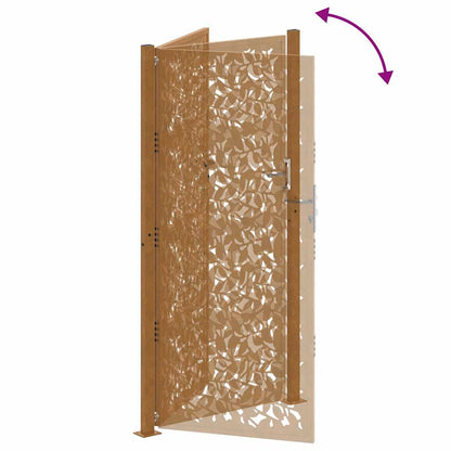 Garden Gate 100x200 cm Weathering Steel Leaf Design