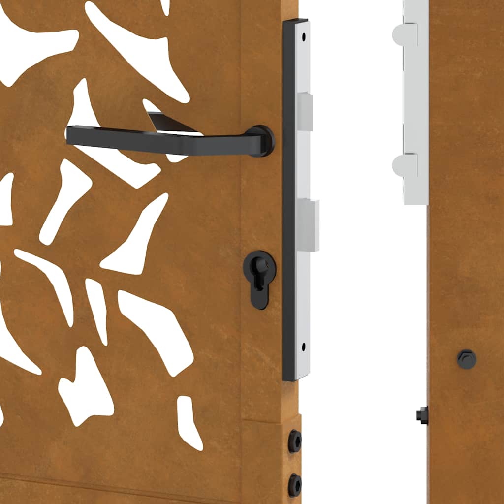 Garden Gate 100x200 cm Weathering Steel Leaf Design