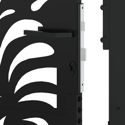 Garden Gate Black 100x125 cm Steel Wave  Design