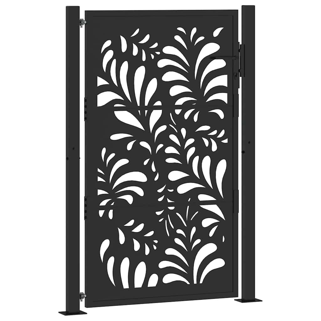 Garden Gate Black 100x150 cm Steel Wave Design