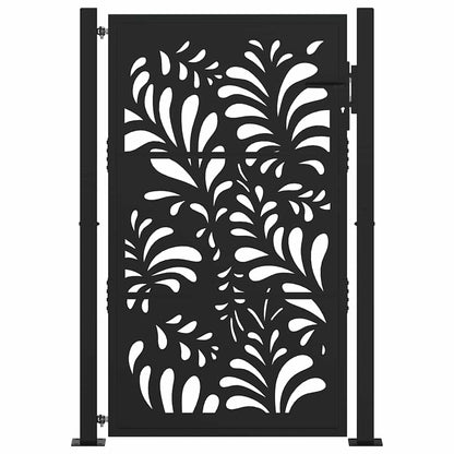 Garden Gate Black 100x150 cm Steel Wave Design