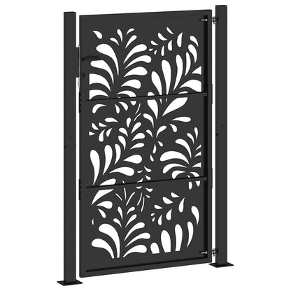 Garden Gate Black 100x150 cm Steel Wave  Design