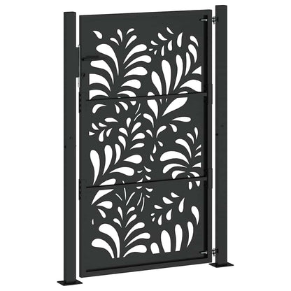 Garden Gate Black 100x150 cm Steel Wave Design