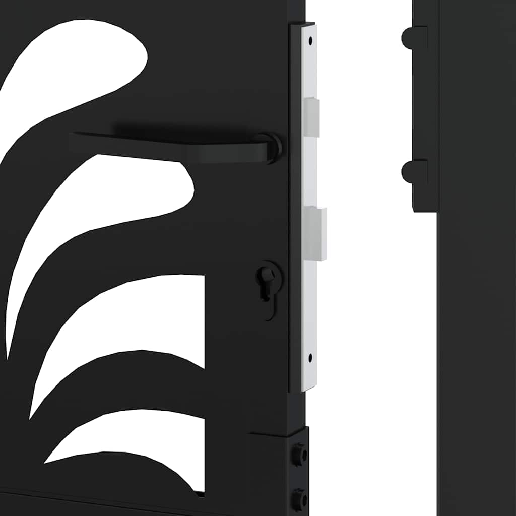 Garden Gate Black 100x150 cm Steel Wave  Design