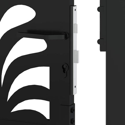 Garden Gate Black 100x150 cm Steel Wave  Design