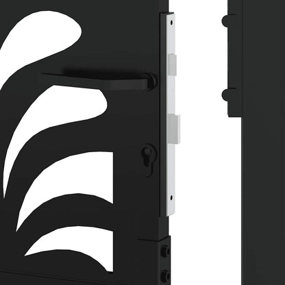 Garden Gate Black 100x150 cm Steel Wave Design
