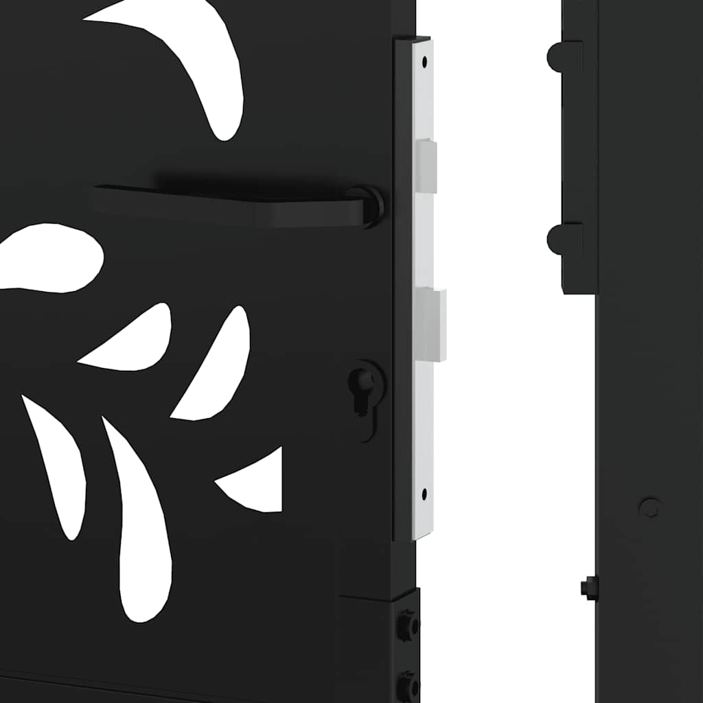 Garden Gate Black 100x175 cm Steel Wave  Design