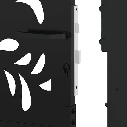 Garden Gate Black 100x200 cm Steel Wave Design