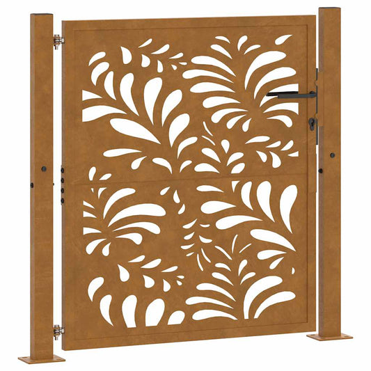Garden Gate 100x100 cm Weathering Steel Wave Design