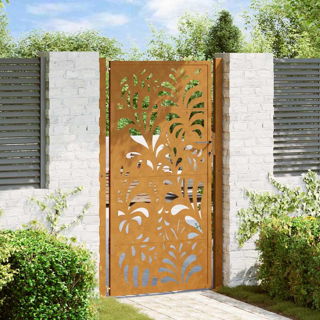 Garden Gate 100x175 cm Weathering Steel Wave Design