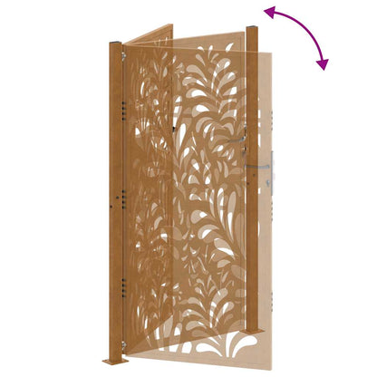 Garden Gate 100x200 cm Weathering Steel Wave Design